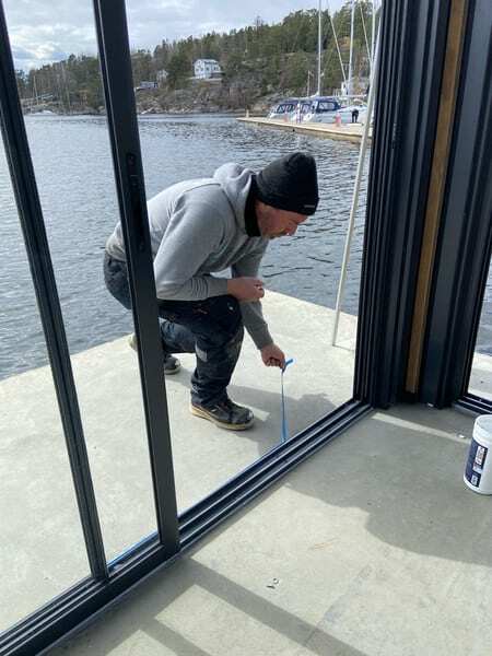 Gjesdal montering av Garntørka i Son skyvedør